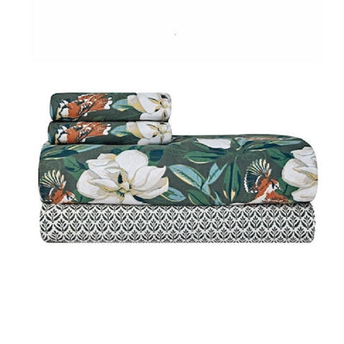 Kentia Σετ Σεντόνια King Size 270x270εκ. Marilou Green-Ecru 4τμχ - Image 2