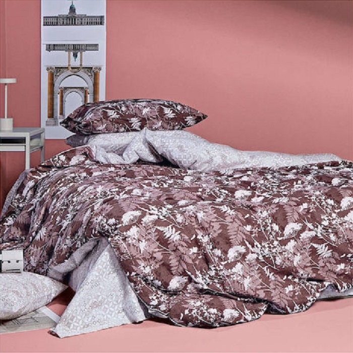 Kentia Πάπλωμα Υπέρδιπλο 220x240cm. Hope 04 Eggplant- Light Pink